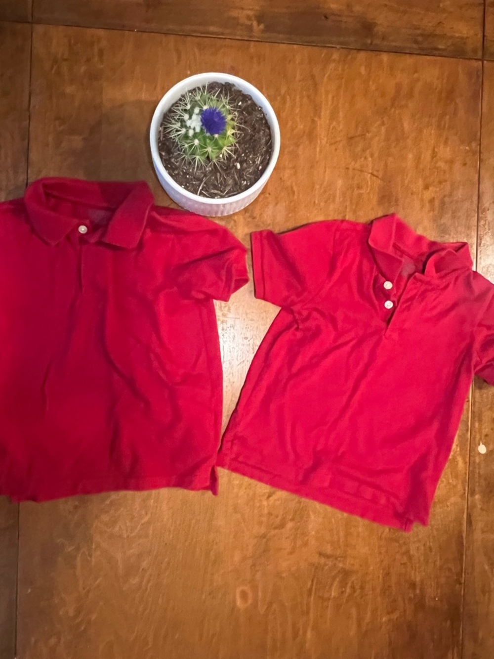 Set of 3 Kids Red Polo Shirt - Classic Short Sleeve
